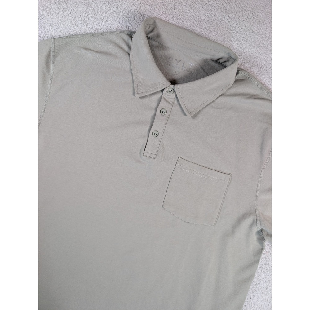 BYLT Premium Basics Lux Polo Sage Green Short Sleeve Pocket MTPOL0310 L